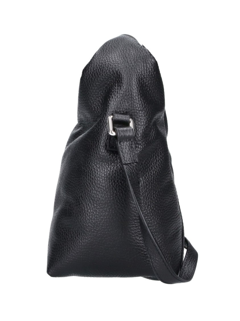 Mm6 By Maison Margiela Black Calf Leather Japanese Tote Bag