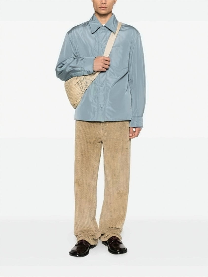 Ami Lightweight Blue Jacket With Classic Collar