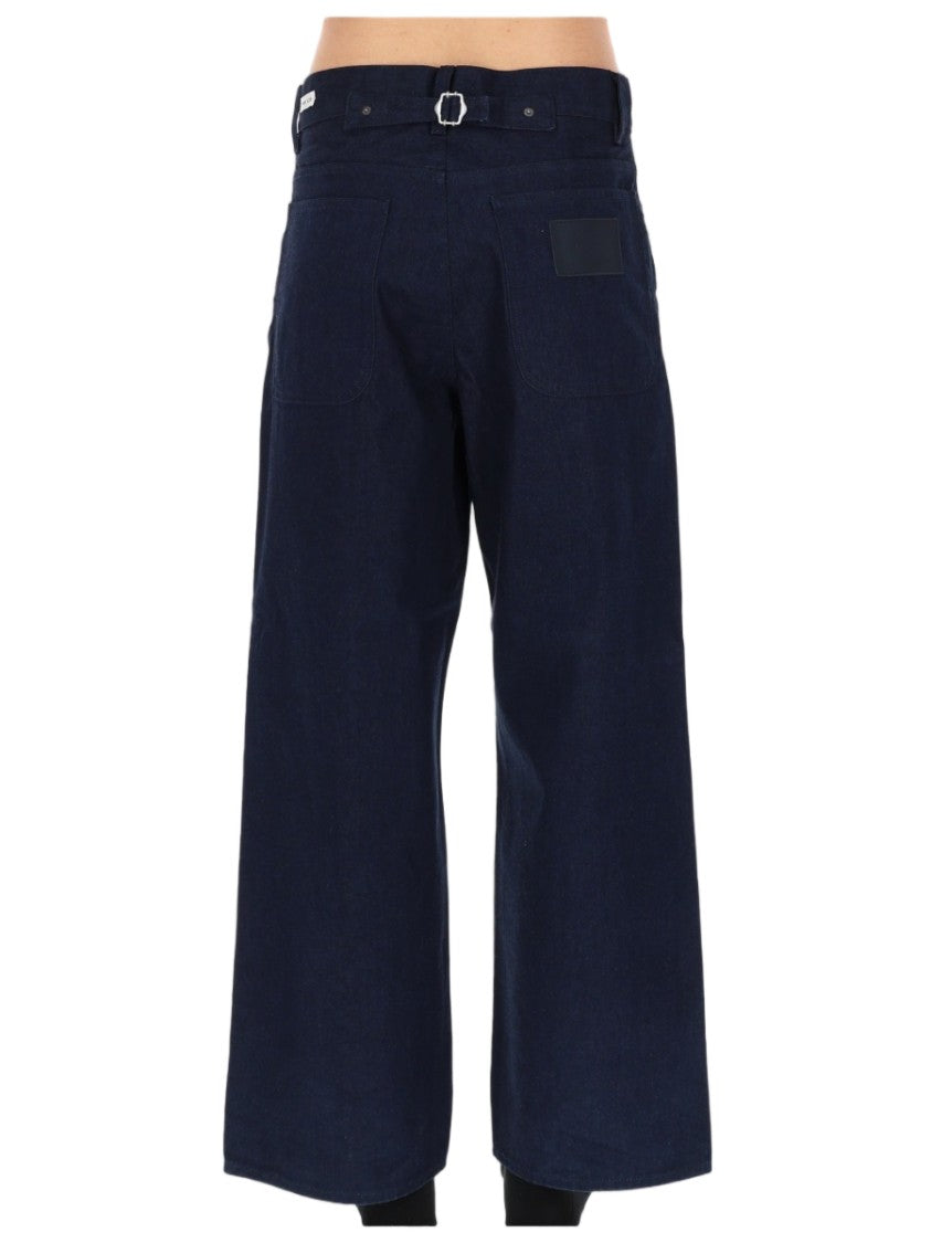 Sunflower Super Wide Navy Blue Five-Pocket Jeans