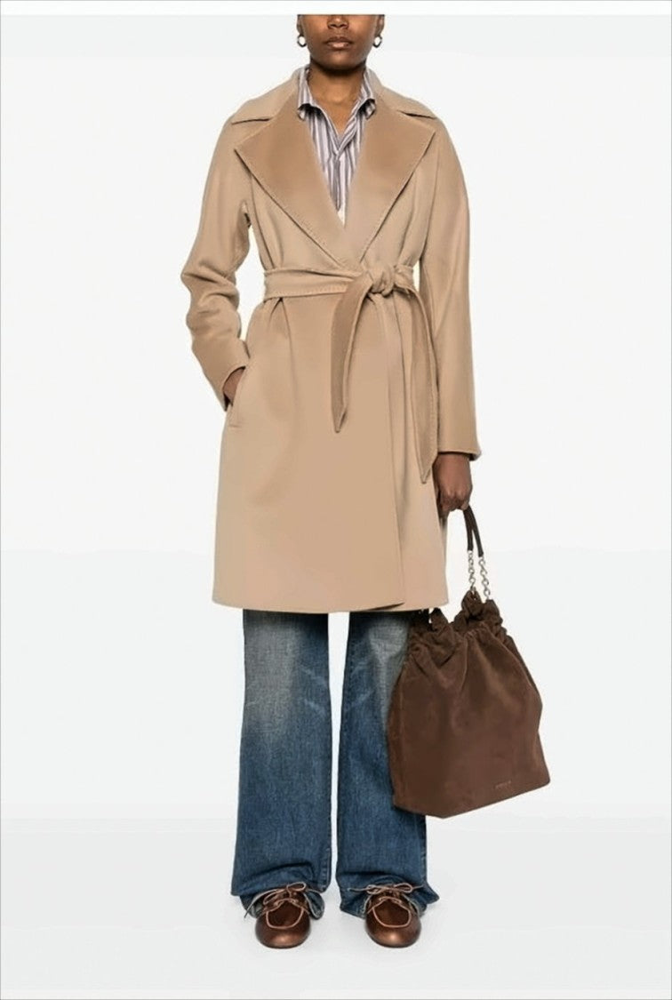 Max Mara Robe Silhouette Long Coat In Pure Wool Drap