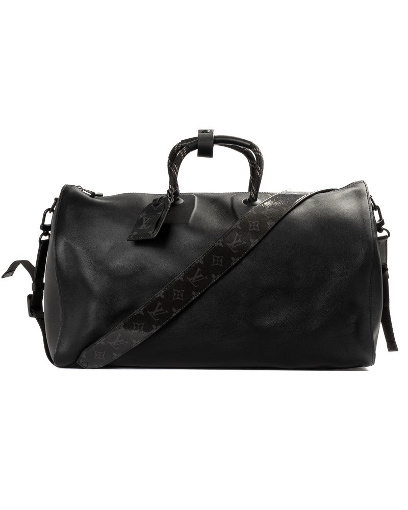 Louis Vuitton Dark Infinity Leather Keepall Bandoulière 50 Duffel Bag