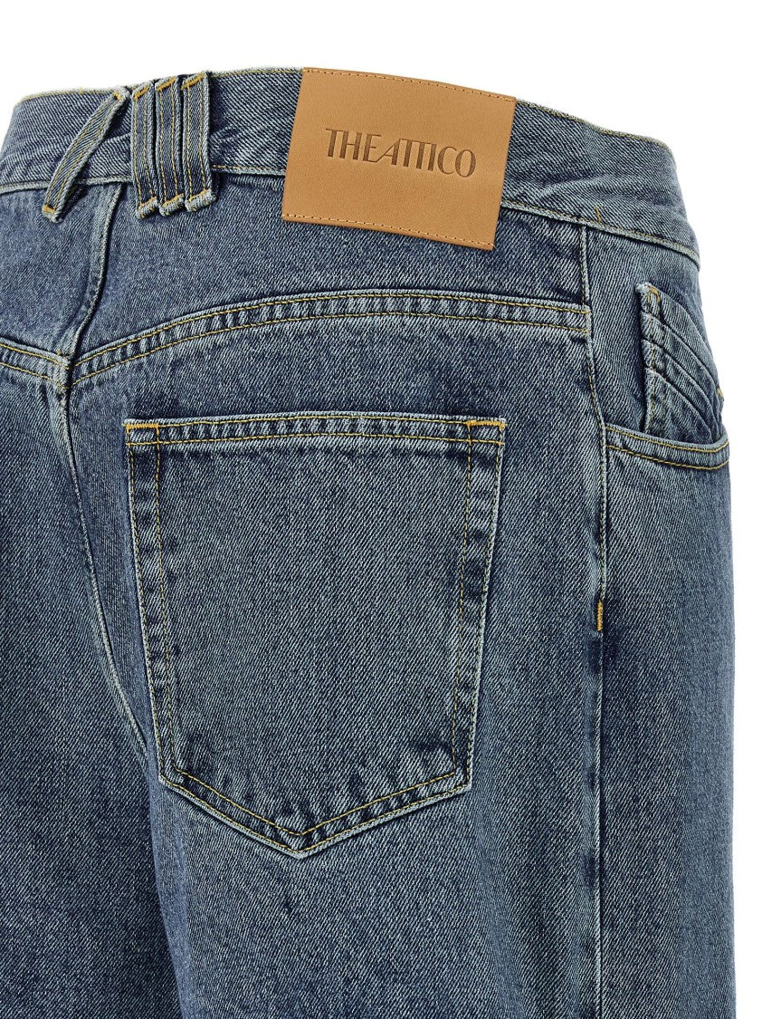 The Attico Washed Denim Cut-Out Jeans