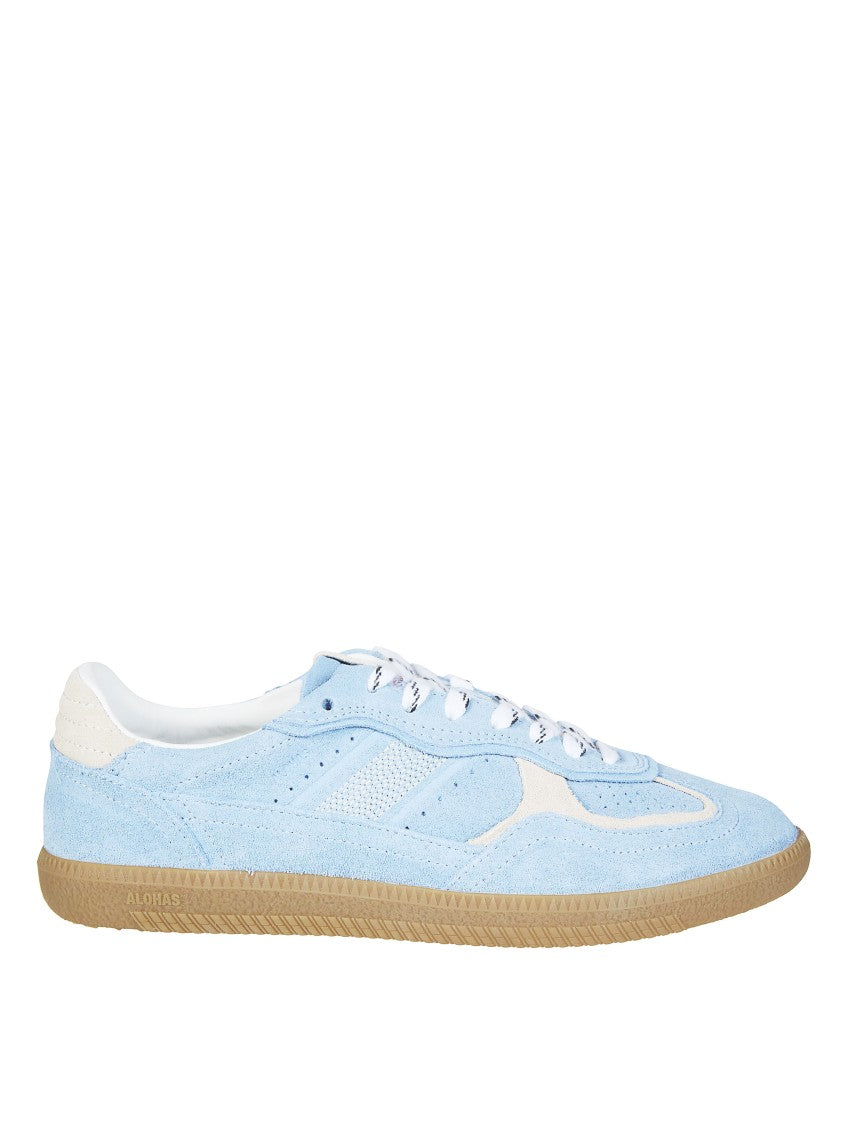 Alohas Light Blue Suede Cream Accents Sneakers