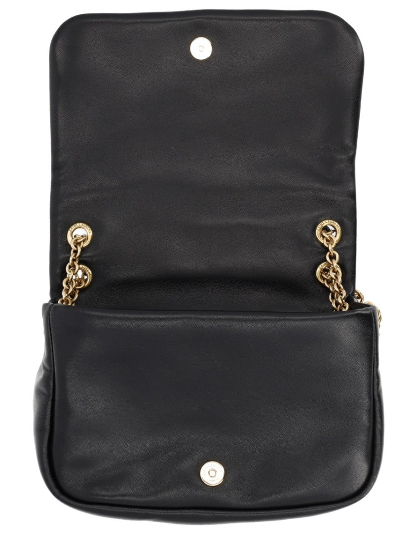 Saint Laurent Mini Shoulder Bag With Quilted Lambskin And Gold Accent