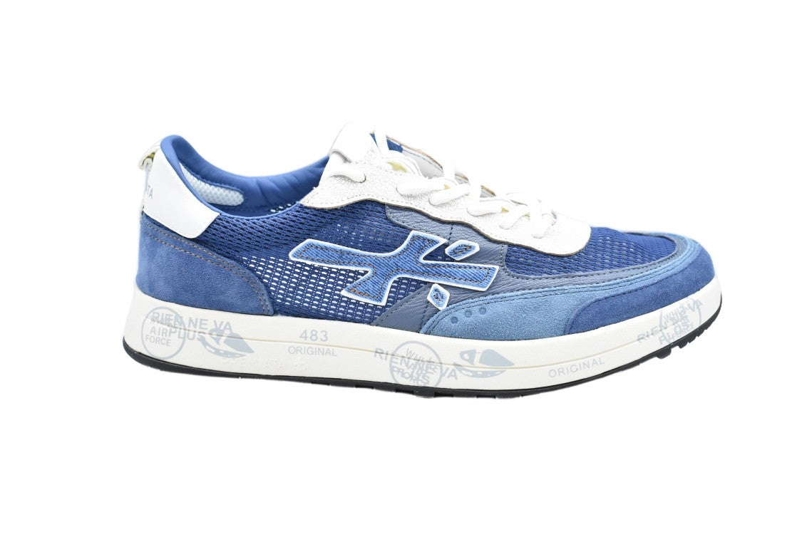 Premiata Clear Blue Mesh And Suede Premiata Sneakers