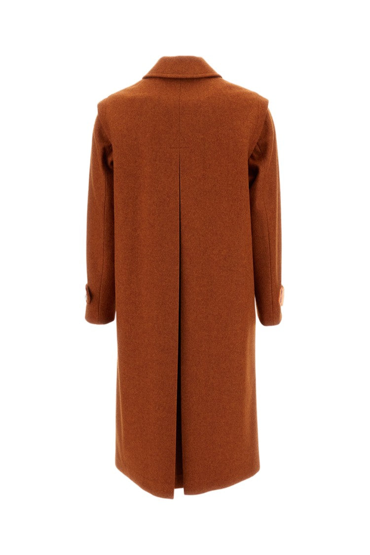 Schneiders Orange Lena Felted Wool Long Coat