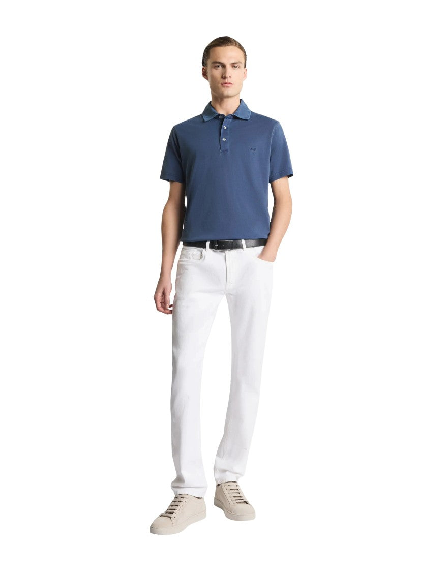Fay Frosted Embroidery Polo Shirt With Classic Fit