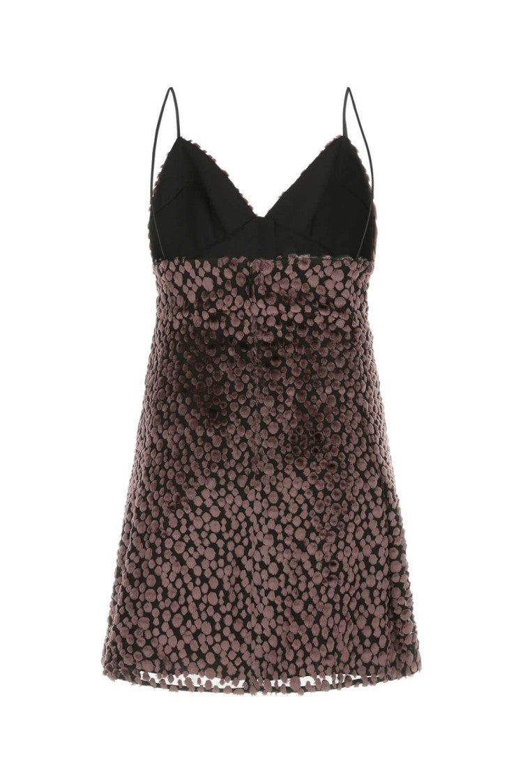 Saint Laurent Two-Tone Velvet Mini Dress
