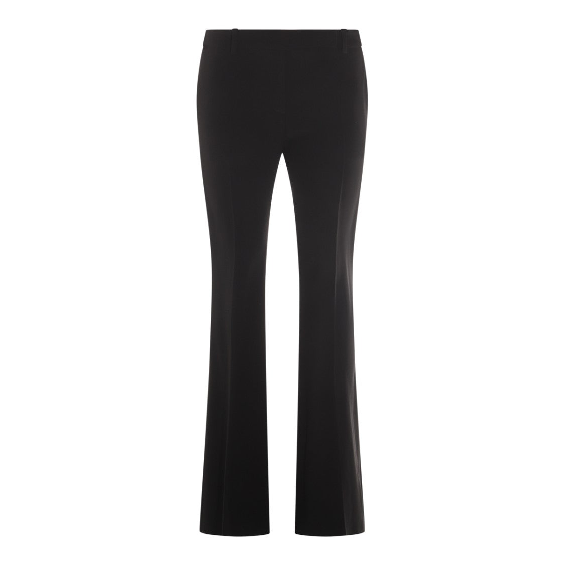 Alexander Mcqueen Flared Black Viscose Trousers With Tailored Silhouette