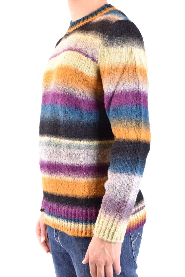 Dondup Horizontal Stripe Knitwear Sweater In Multicolor Palette