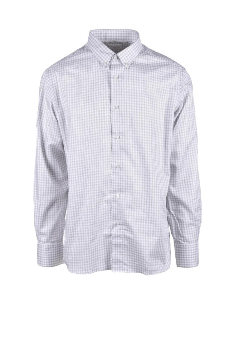 Lorenzini White/Grey Cotton Patterned Shirt
