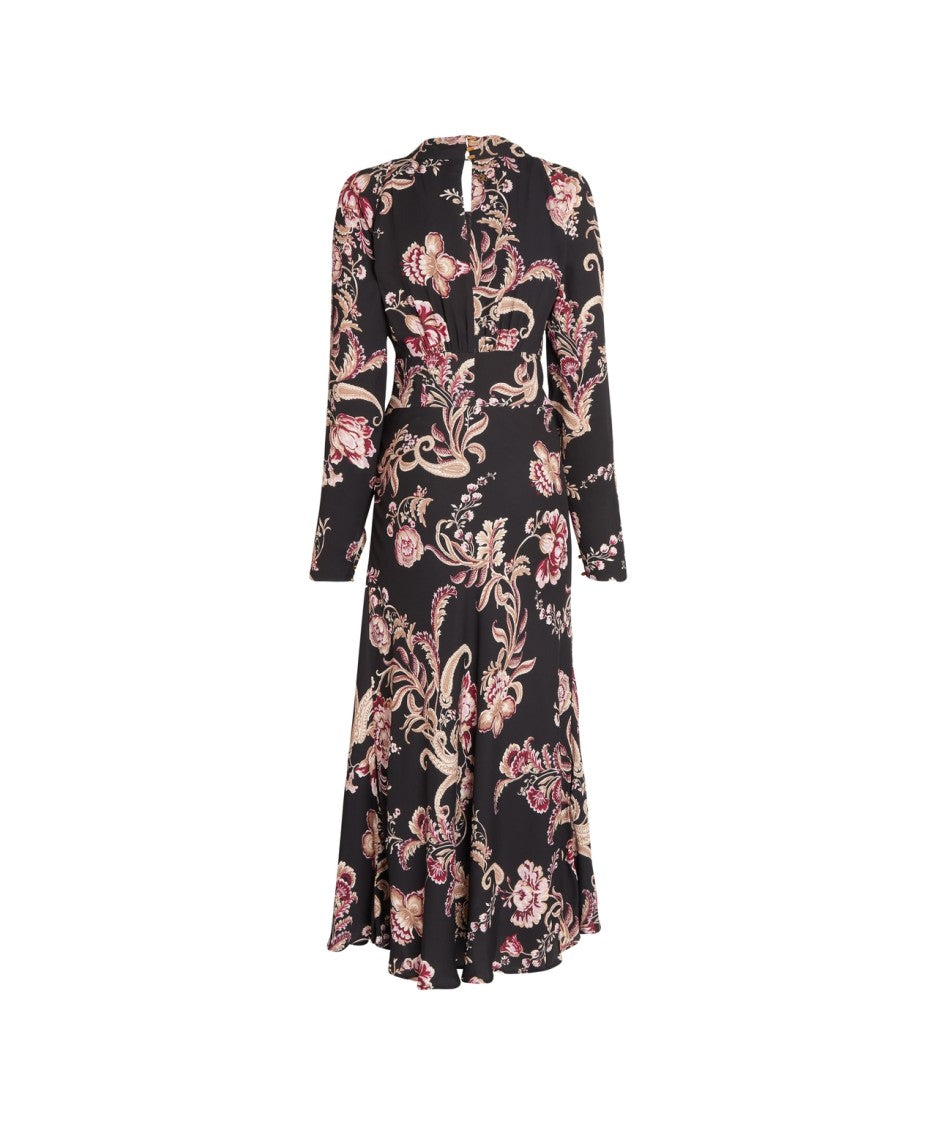 Guess By Marciano Floral Print Maxi Dress With Fluid Silhouette And V-Neckline