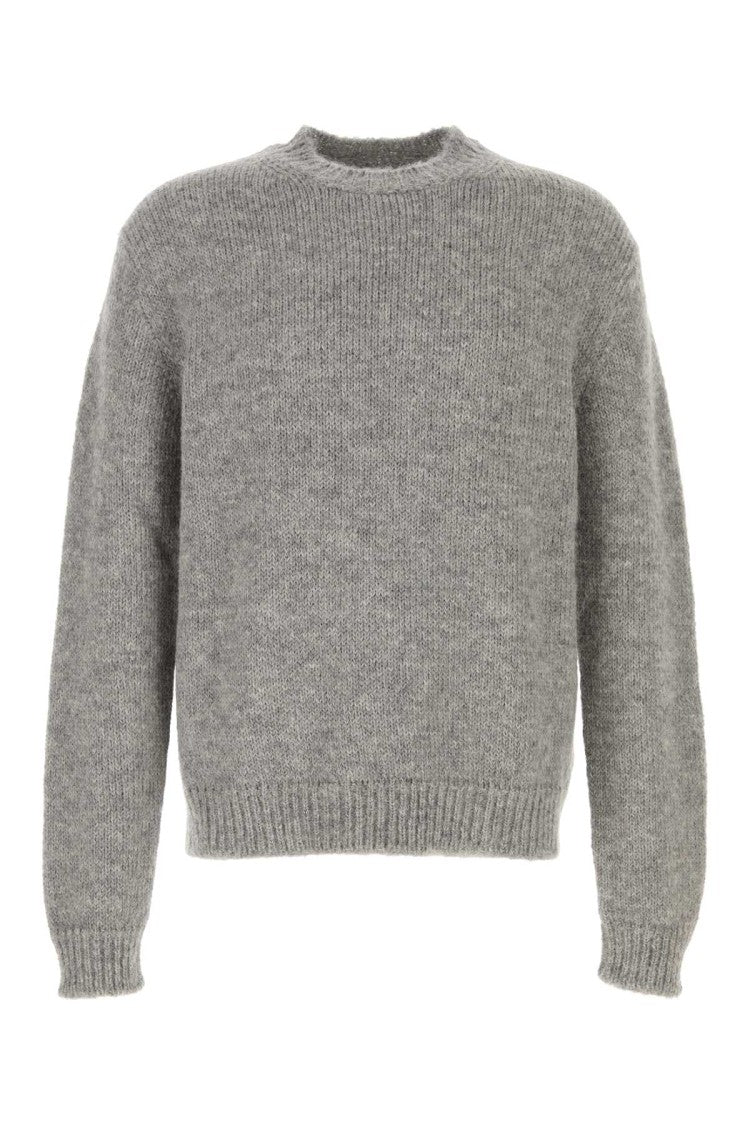 Jil Sander Melange Grey Alpaca Blend Sweater