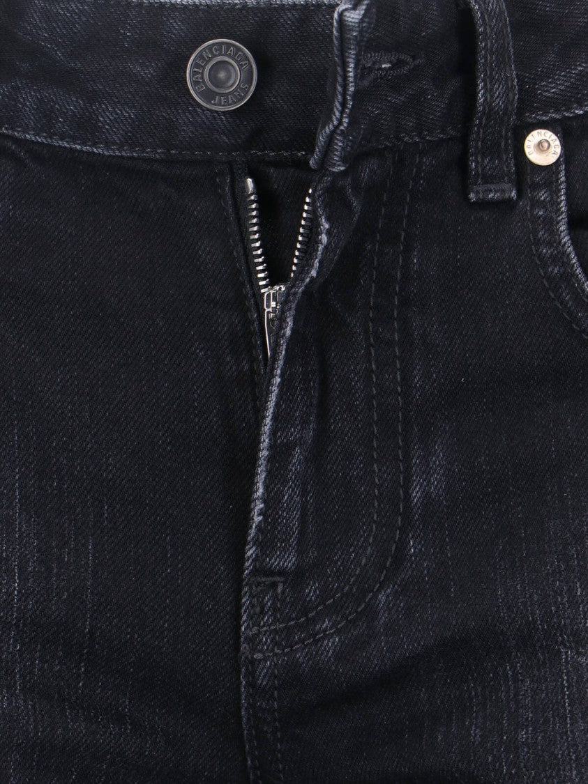 Balenciaga Wide-Leg Jeans – Black