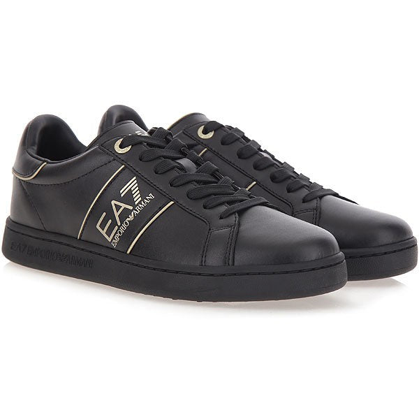 Emporio Armani Black Round Toe Sneakers