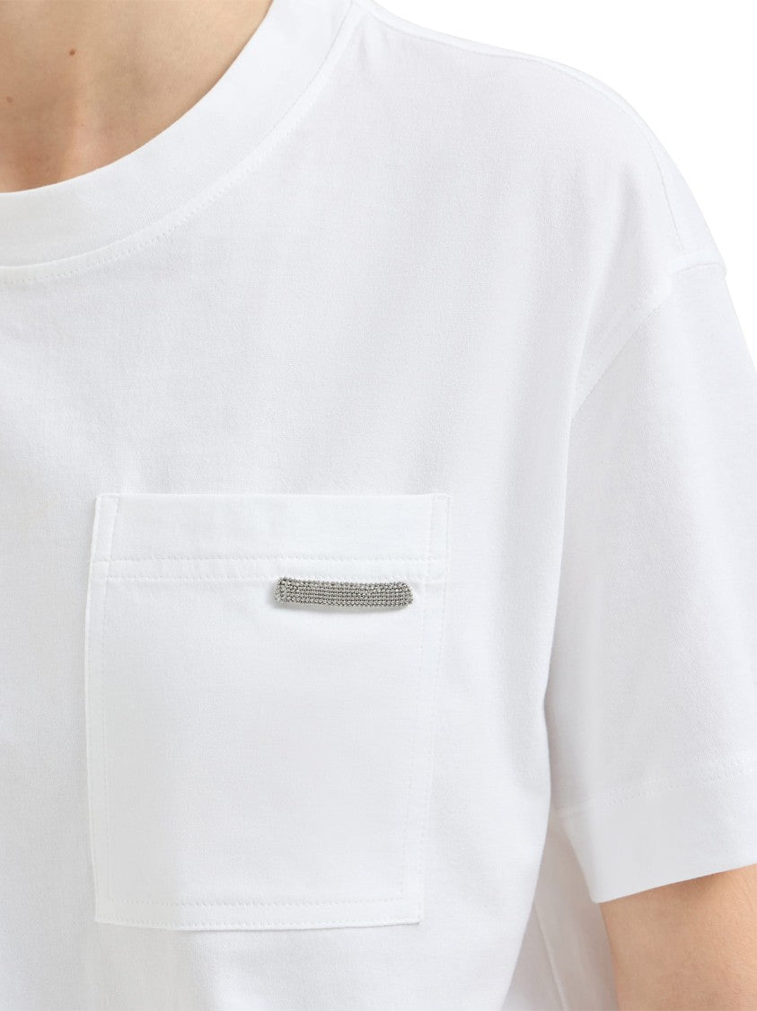 Brunello Cucinelli Relaxed-Fit White Short-Sleeve T-Shirt With Chest Pocket Detail