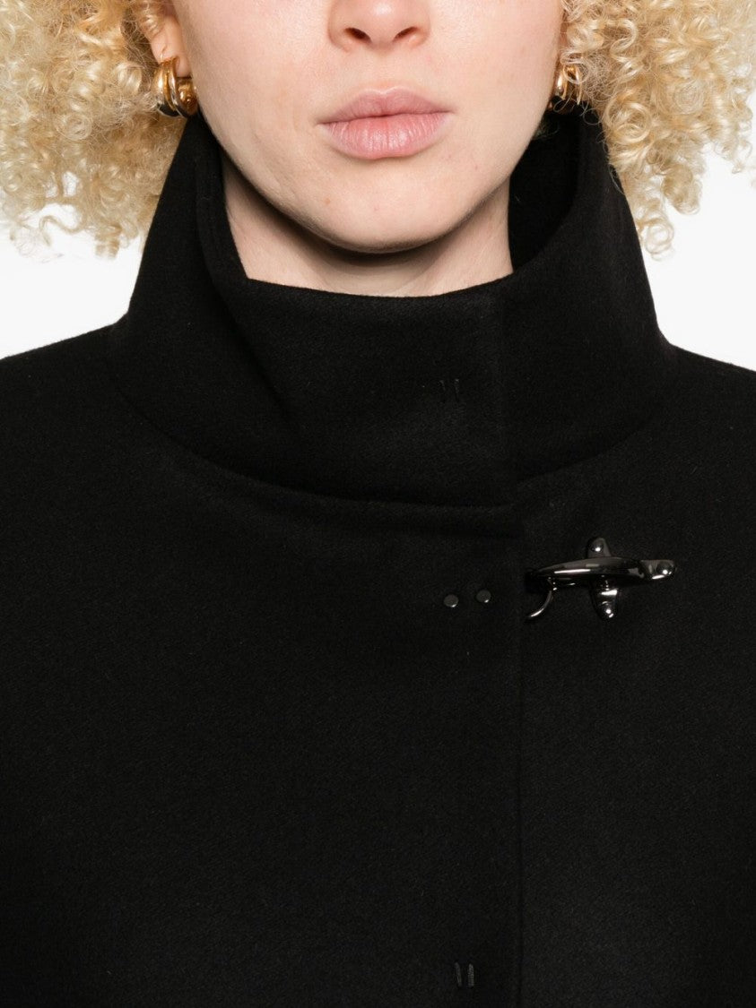 Fay Tailored Wool Blend Giacconi With Asymmetrical Closure