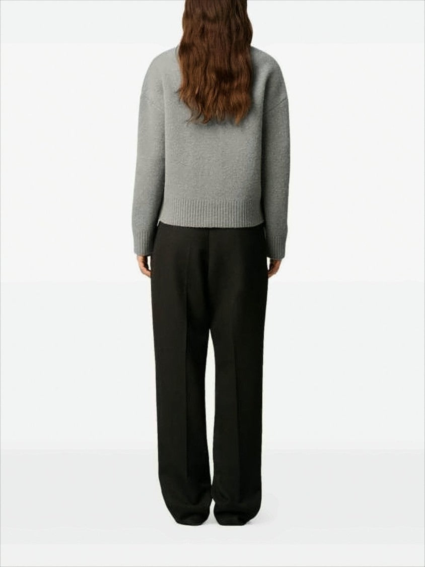 Ami Paris Textured Knit Cardigan With Heart Motif