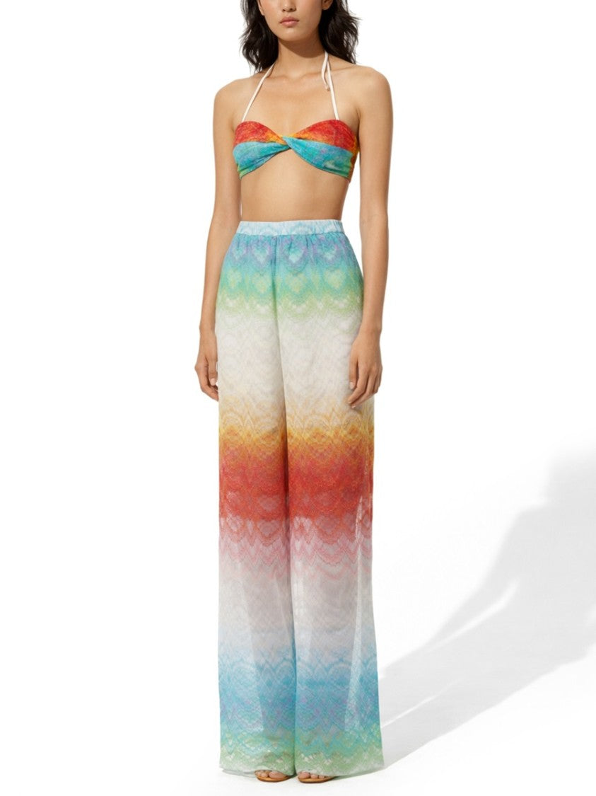 Missoni Gradient Rainbow Wave Viscose Trousers Pants