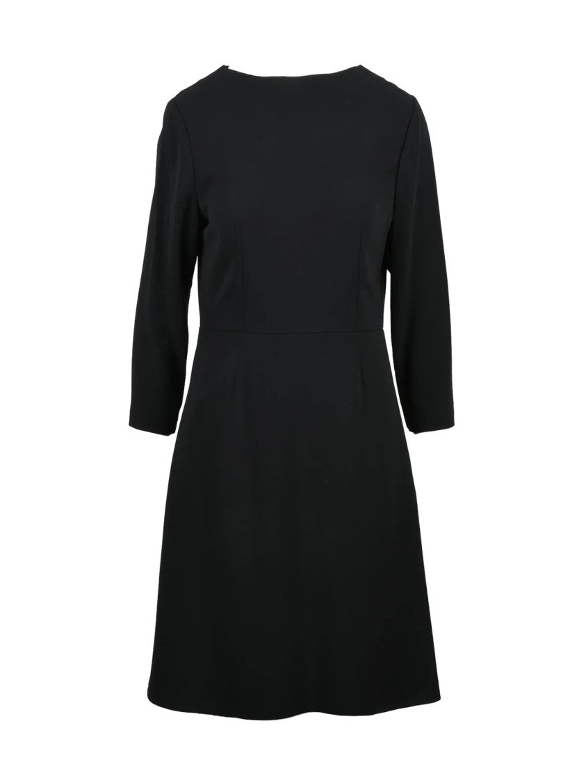Aspesi Fluid Midi Dress With Practical Zip Closure And Side Pockets