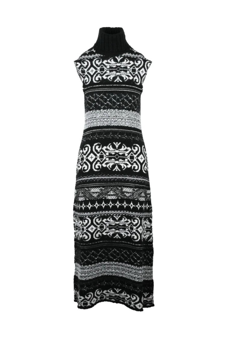 Akep Long Knit Dress Multimaterial