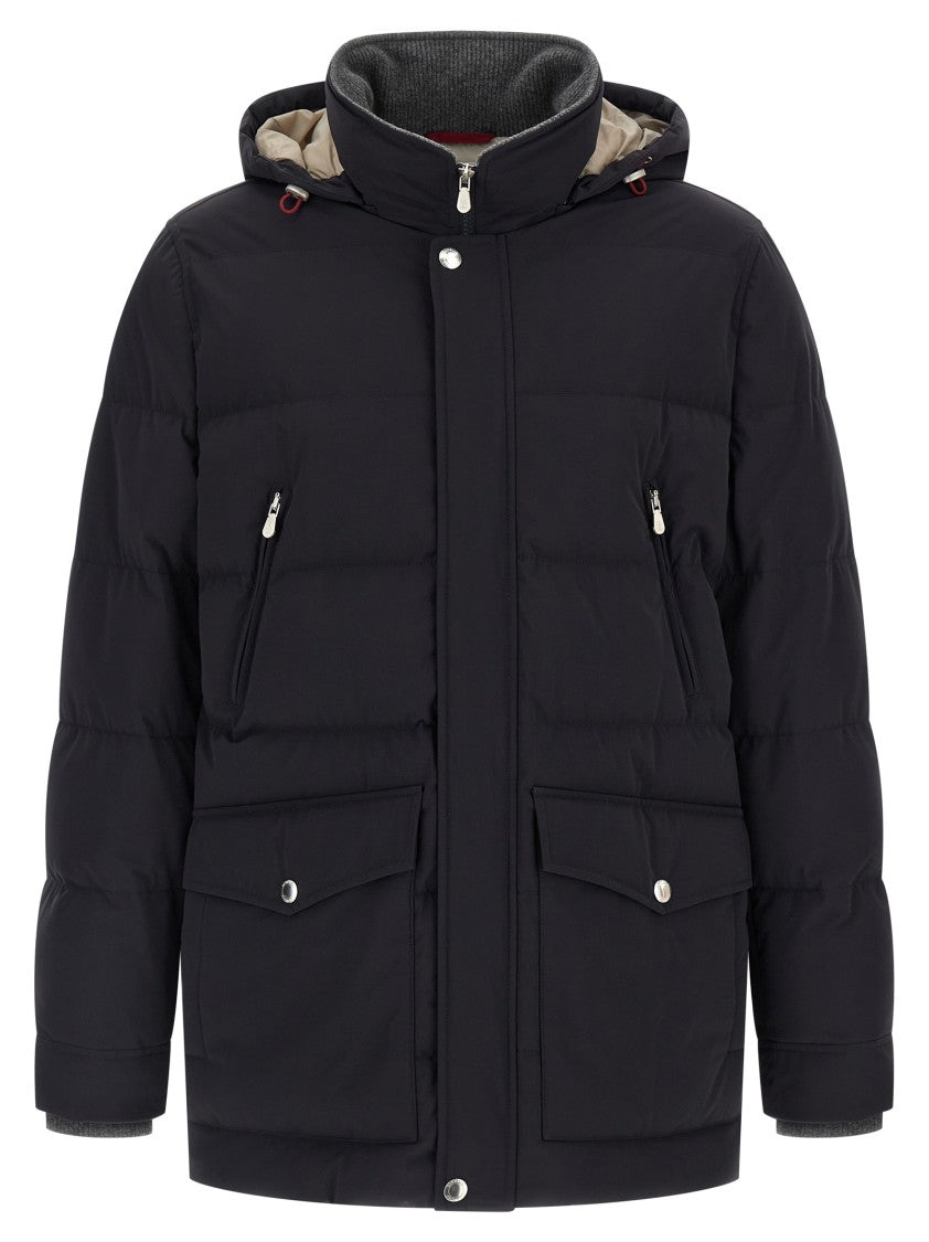 Brunello Cucinelli Knit Insert Down Jacket