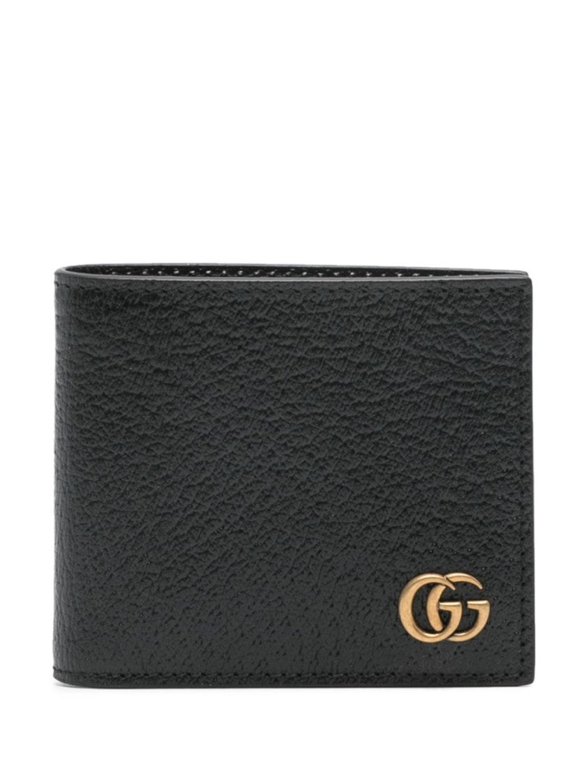 Gucci Black Gg Marmont Bi-Fold Card Wallet