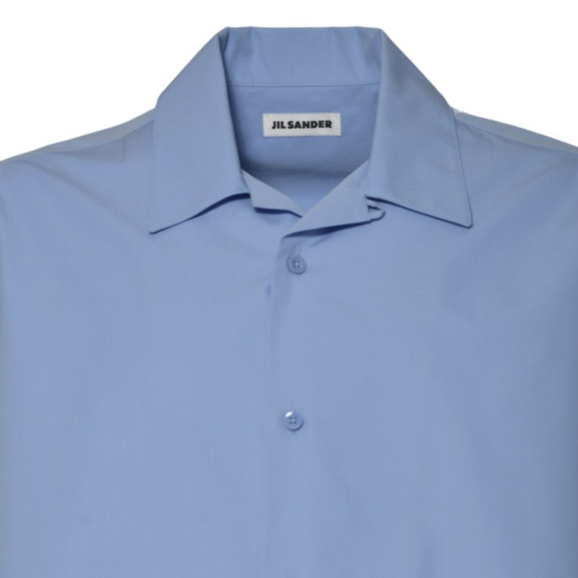 Jil Sander Light Blue Cotton Short-Sleeve Shirt