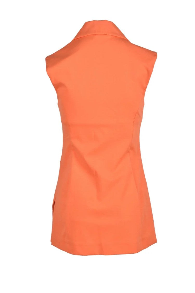 Lvl Level Vibes Level Orange Textured Cotton-Blend Vest