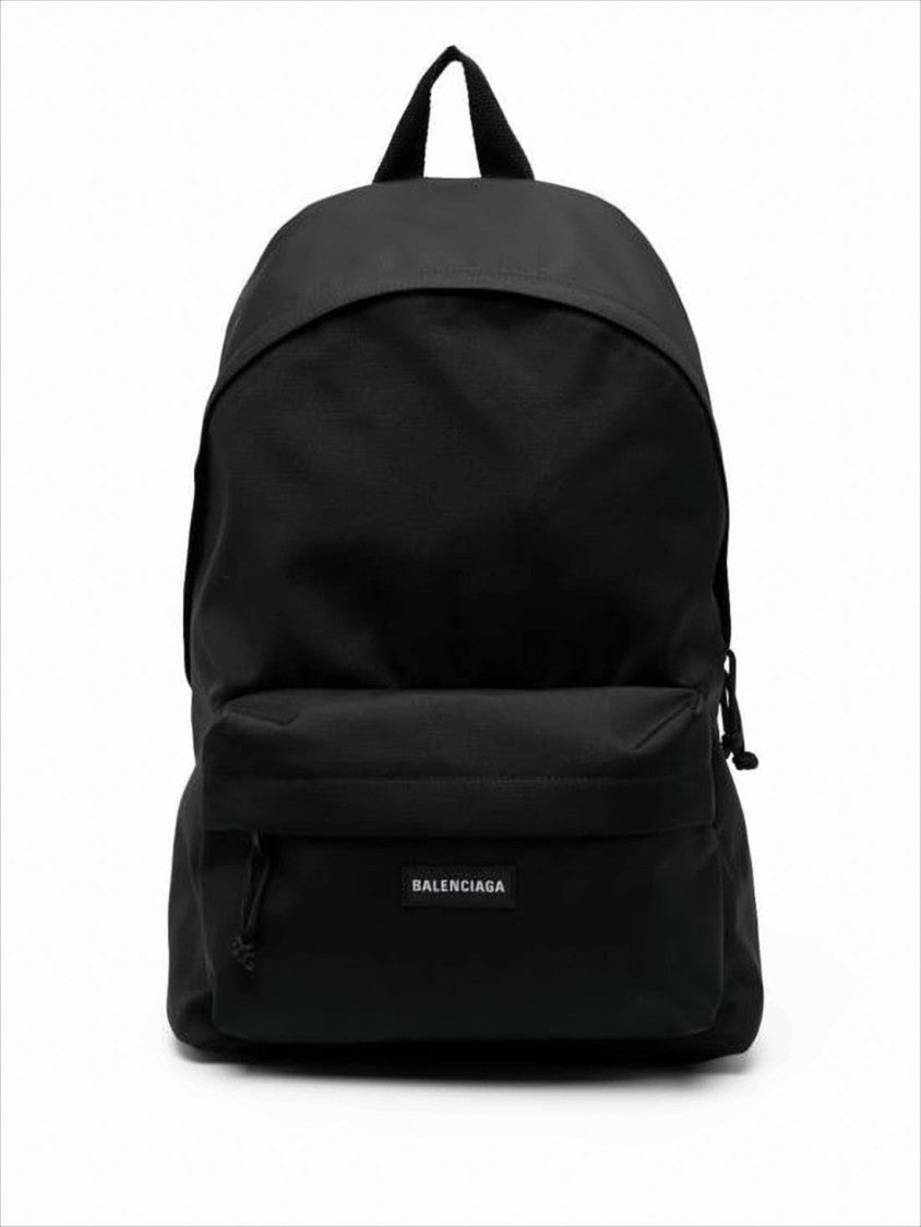 Balenciaga Minimalist Black Backpack With Logo Patch