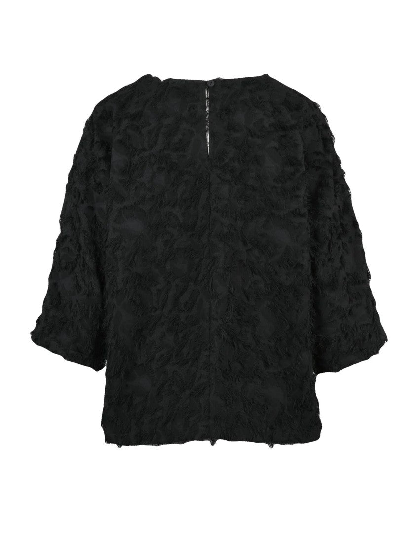 Beatrice.B Black Three-Quarter Sleeve Polyester Blouse