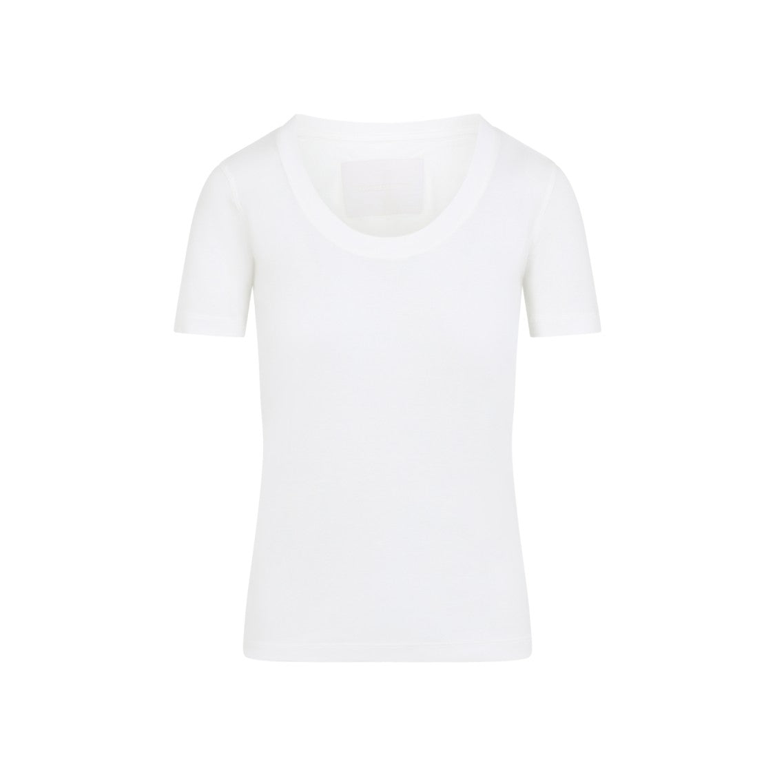 Phoebe Philo Fitted White Cotton T-Shirt With Round Neckline