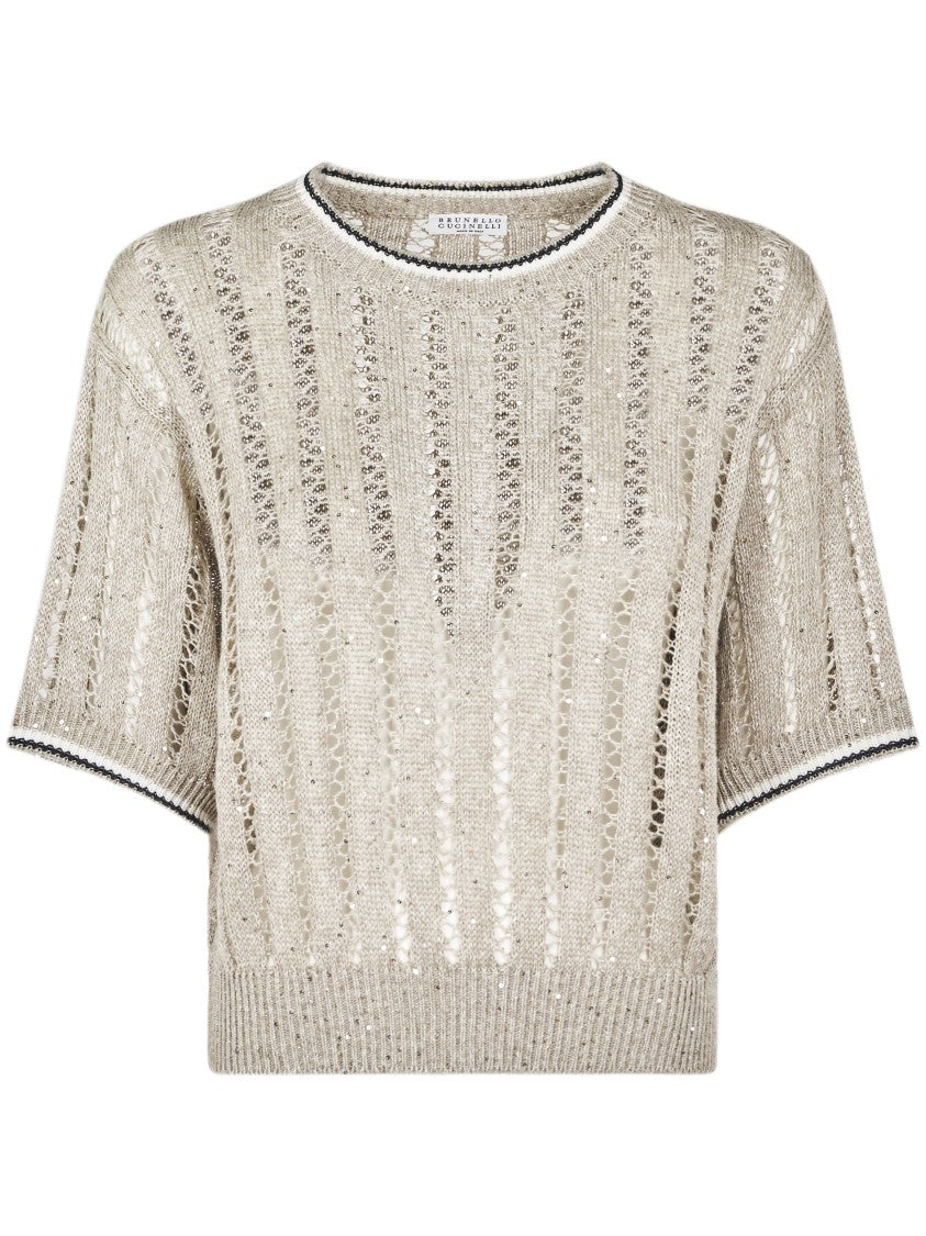 Brunello Cucinelli Short-Sleeve Crewneck Top