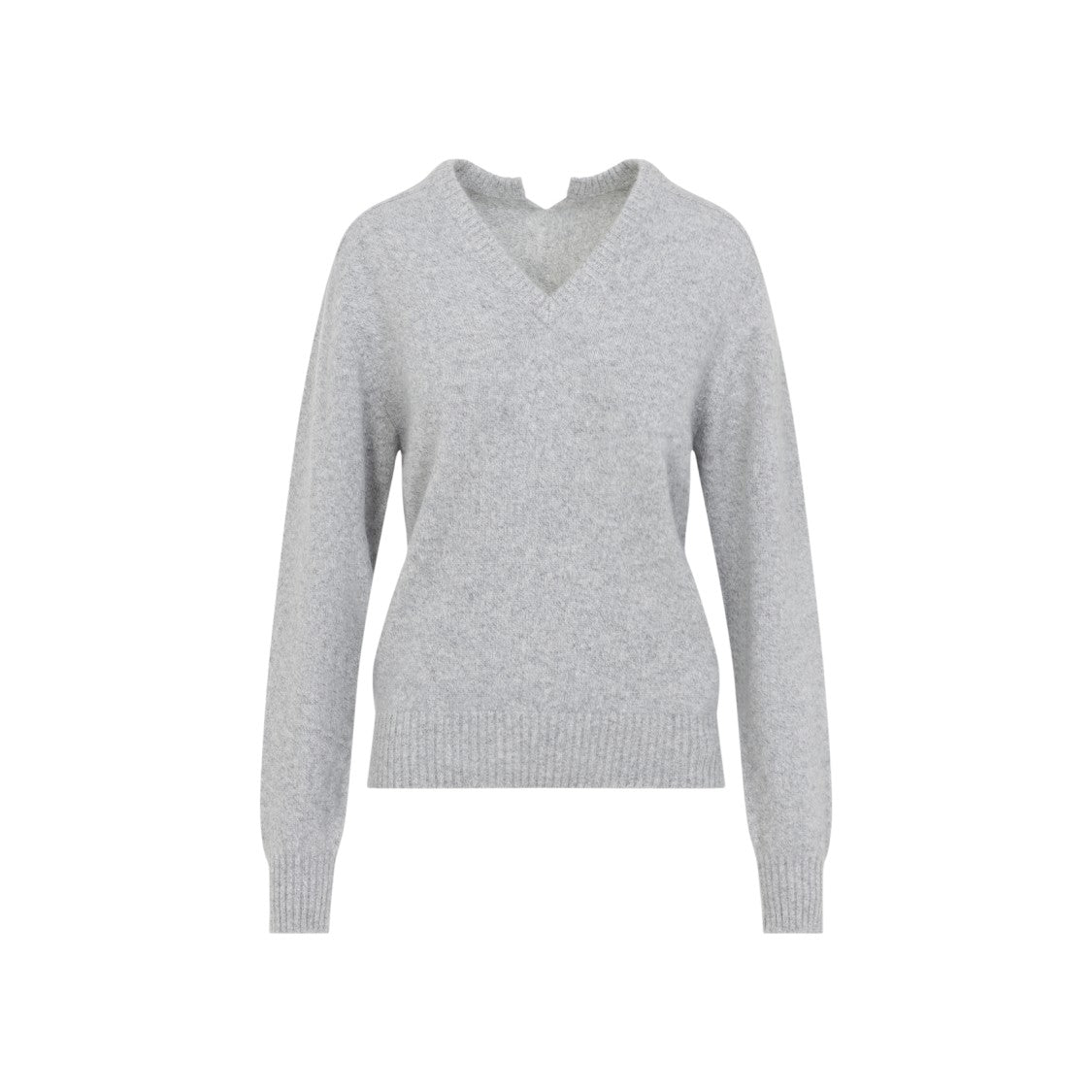 Carven V-Neck Light Grey Cashmere Pullover