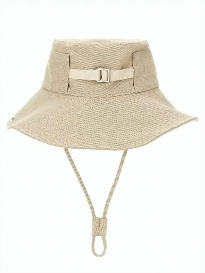 Jacquemus Textured Linen-Cotton Blend Bucket Hat With Adjustable Chin Strap