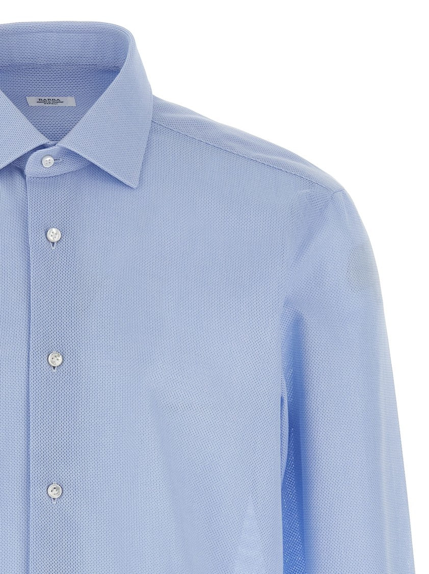 Barba Honeycomb Textured Cotton Shirt