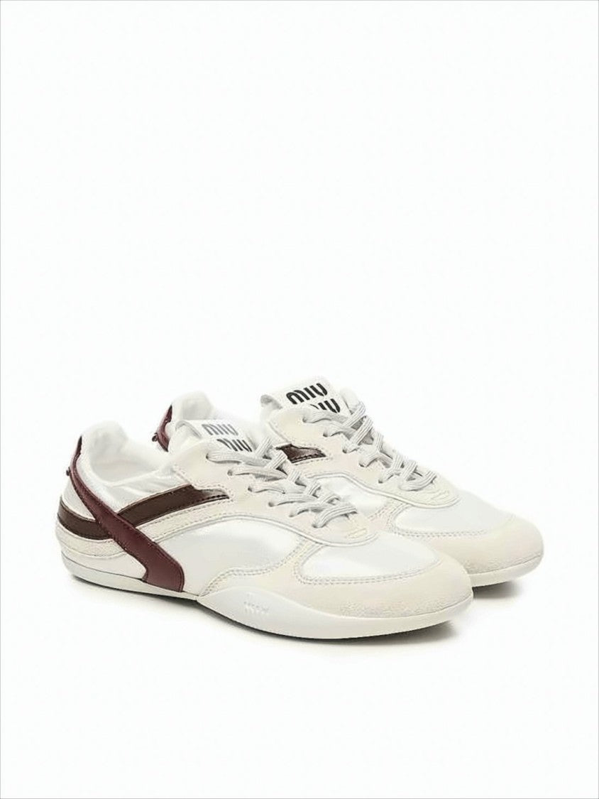 Miu Miu Low-Profile Sneakers With Polyamide And Suede Accents