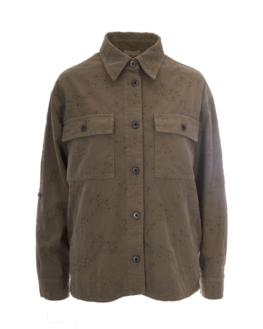 Liu Jo Embroidered Cotton Shirt With Flap Pockets And Button Closure