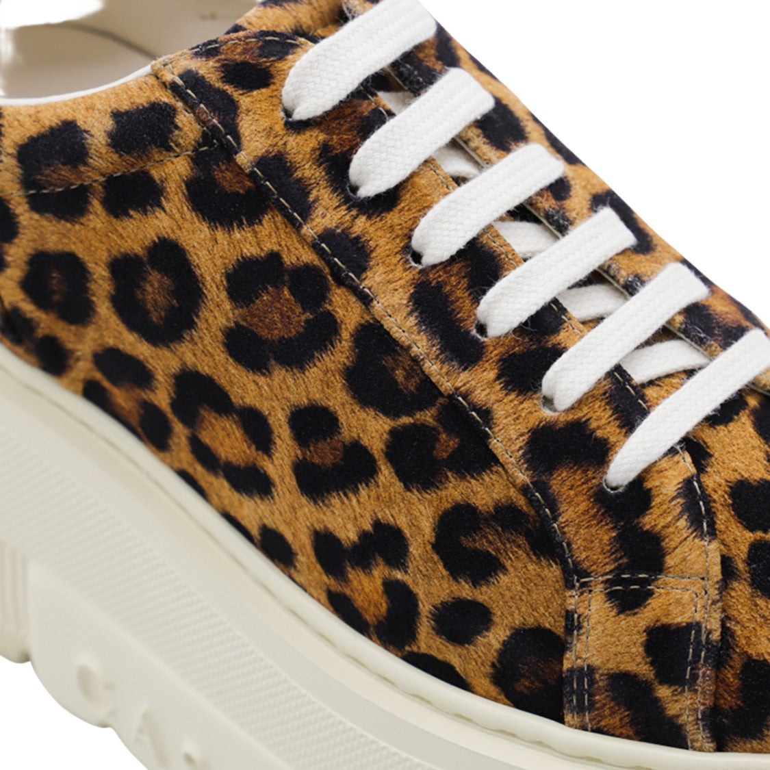 Casadei Leopard Print Platform Sneakers With Cream Soles