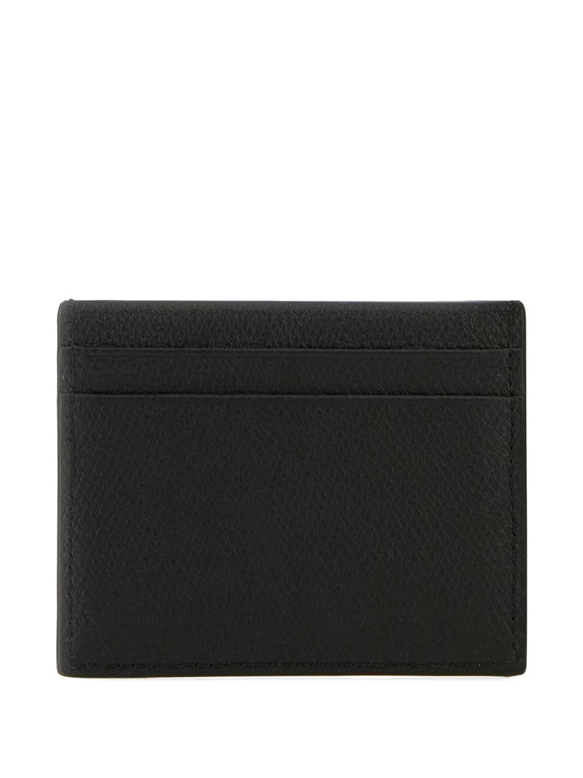 Valentino Textured Leather Card Holder Vlogo Wallet