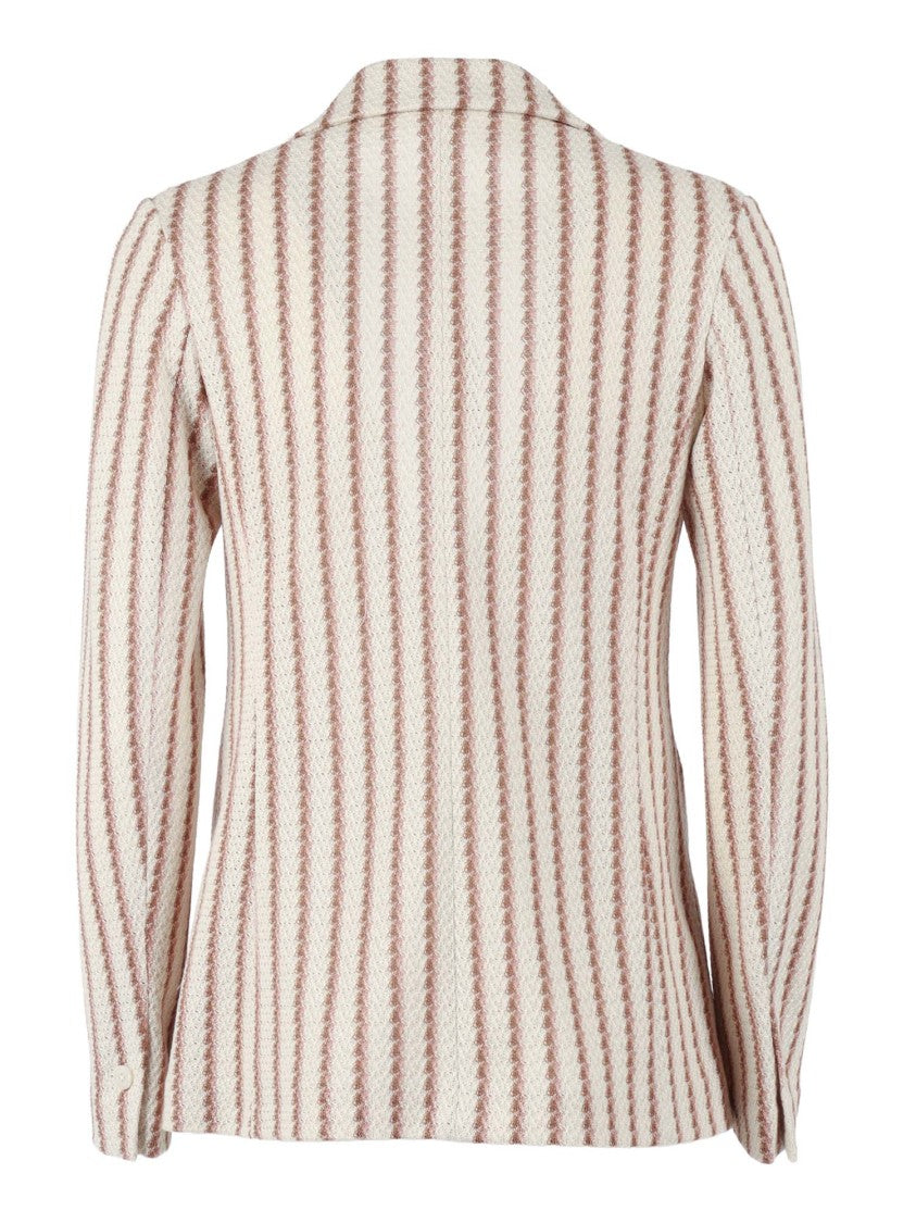 Circolo 1901 Long Textured Stripe Slim Jacket