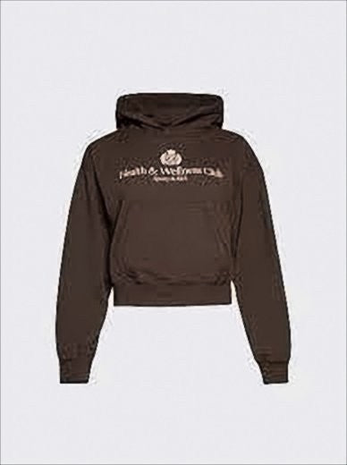 Sporty And Rich Cropped Hoodie With Printed Logo