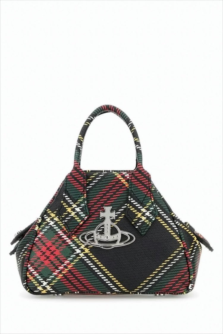 Vivienne Westwood Structured Crossbody Bag With Tartan Pattern