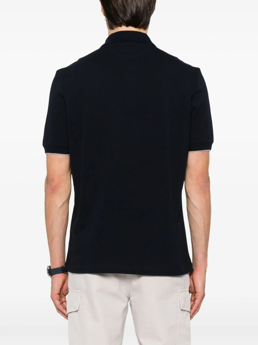 Brunello Cucinelli Short-Sleeve Traditional Collar Cotton Polo