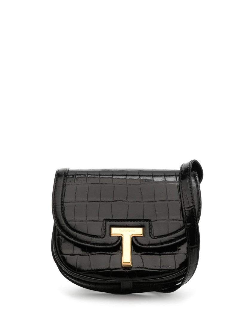 Tom Ford Textured Calf And Sheep Leather Shoulder Bag