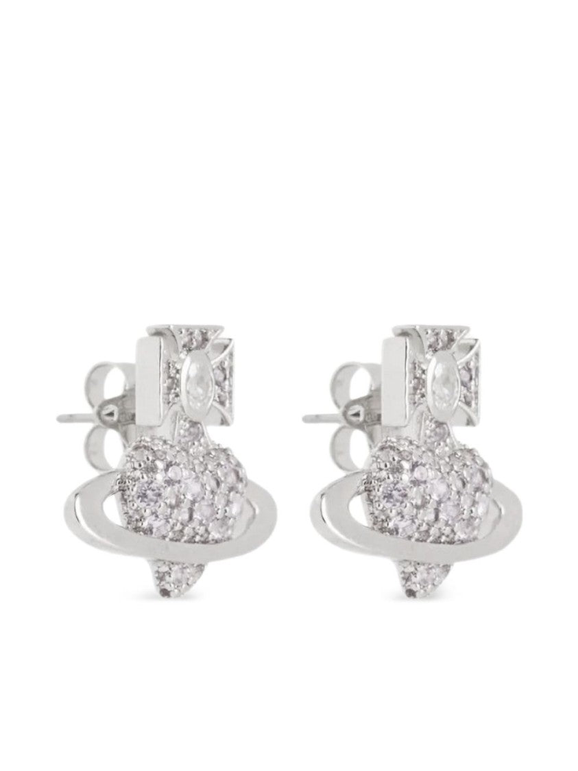 Vivienne Westwood Celestial Orb Design Stud Earrings With Sparkling Crystals