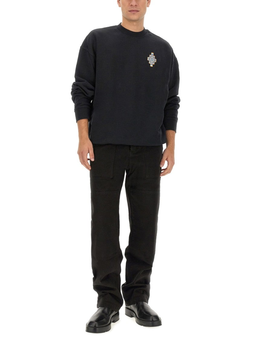 Marcelo Burlon Relaxed Fit Black Denim Pants