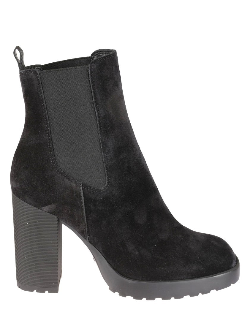 Hogan H623 Black Suede Ankle Boots