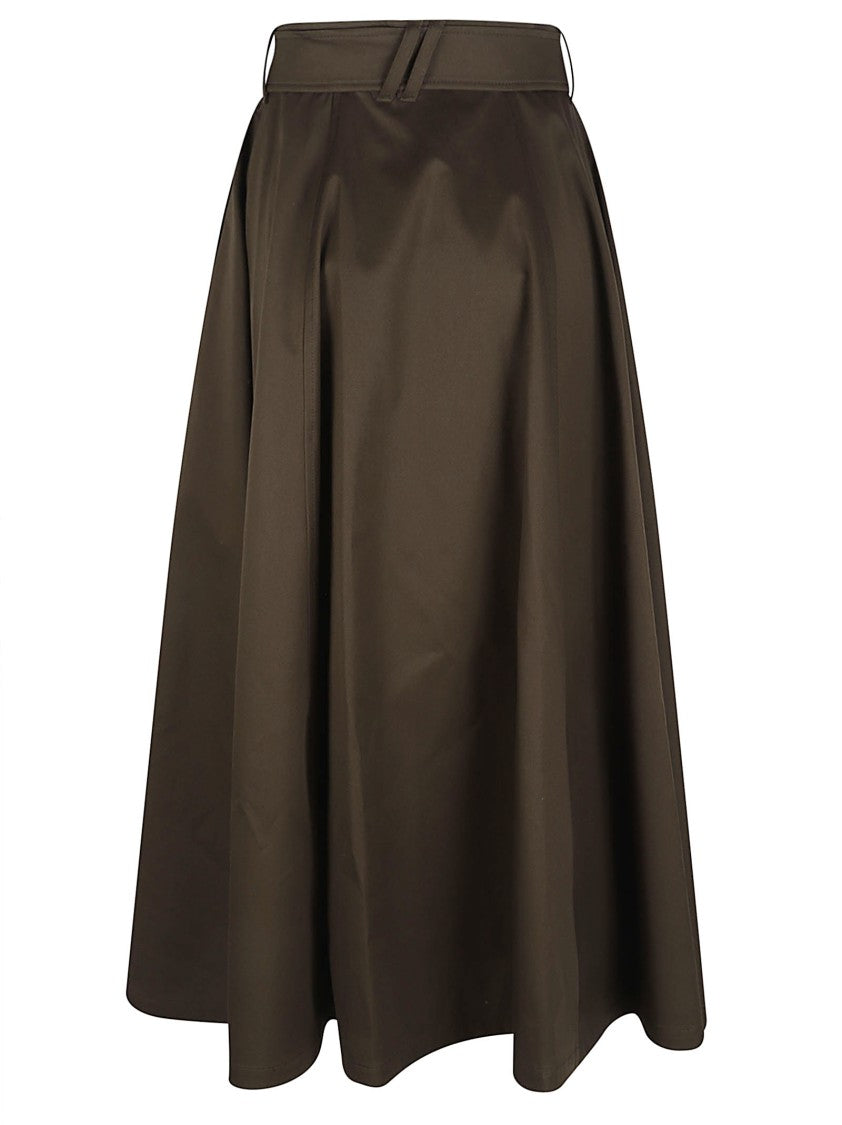Burberry High-Waisted A-Line Skirt With Wrap Closure And Belt