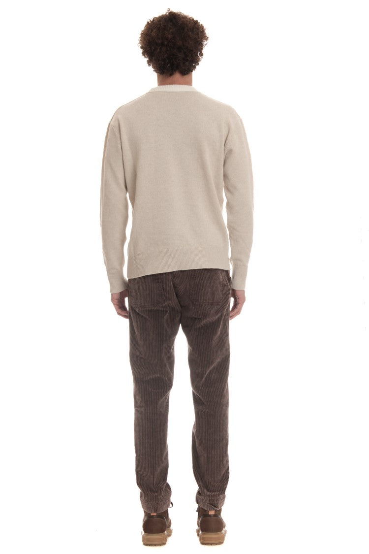Roberto Collina Bicolor Wool-Cashmere Crewneck Sweater